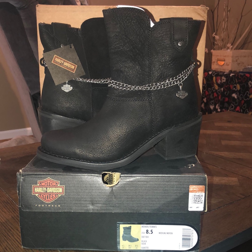 Harley-Davidson Black Heeled Boots for Women